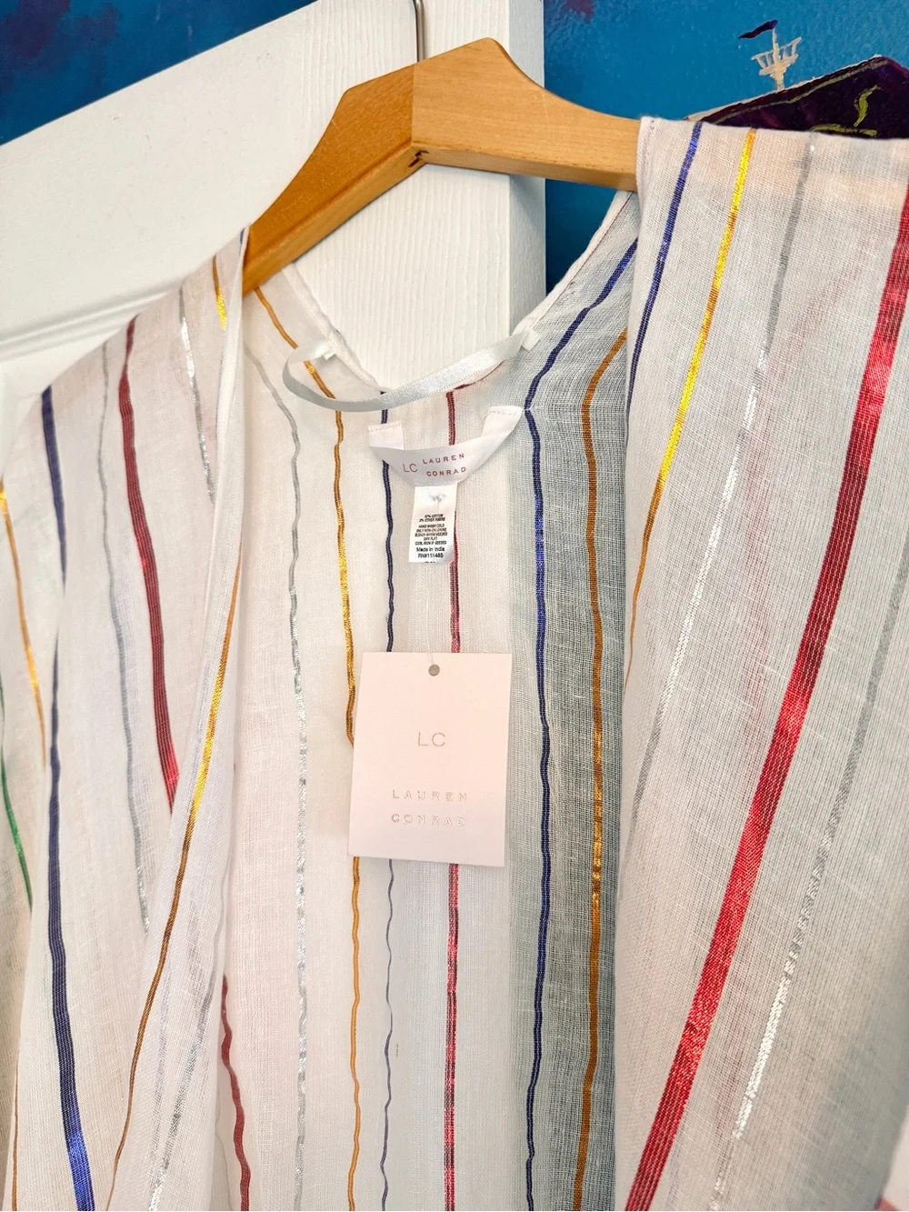 LC Lauren Conrad Striped Ruana